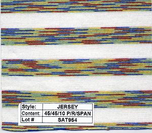 Jersey poly rayon spandex Multi Color Stripe 1/2''